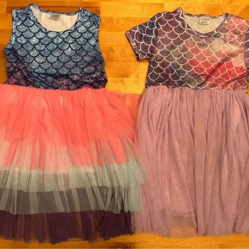 Set of 2 Mermaid Tutu Dresses, Girls Size 5-6Y See Details